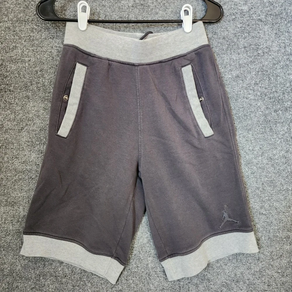 Air Jordan Sweat Shorts Mens Sz S Gray Ringer Workout Drawstring